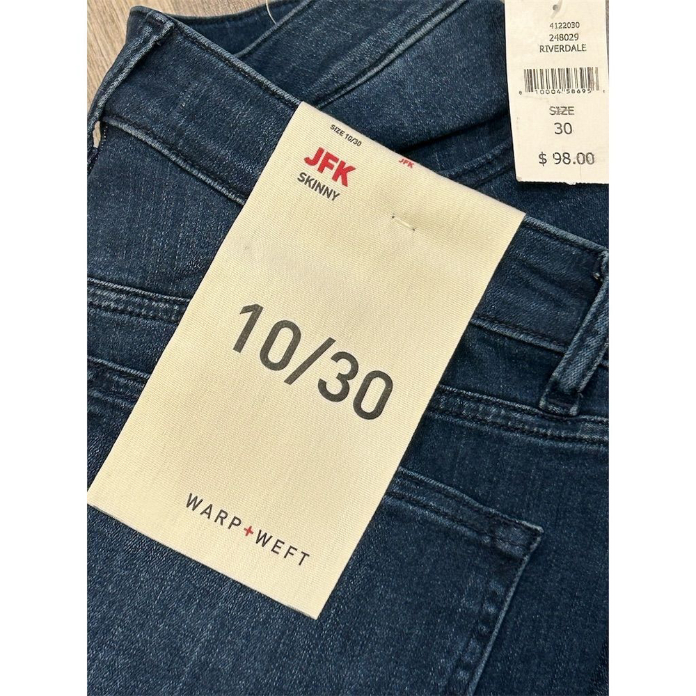 Warp + Weft Women's Skinny Jeans Size 10 30 Dark Blue Denim - Picture 5 of 10